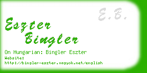 eszter bingler business card
